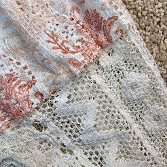 POL Boho Babe mixed media floral Blouse Multi-Color Pattern Women's Size Medium - Picture 8 of 15